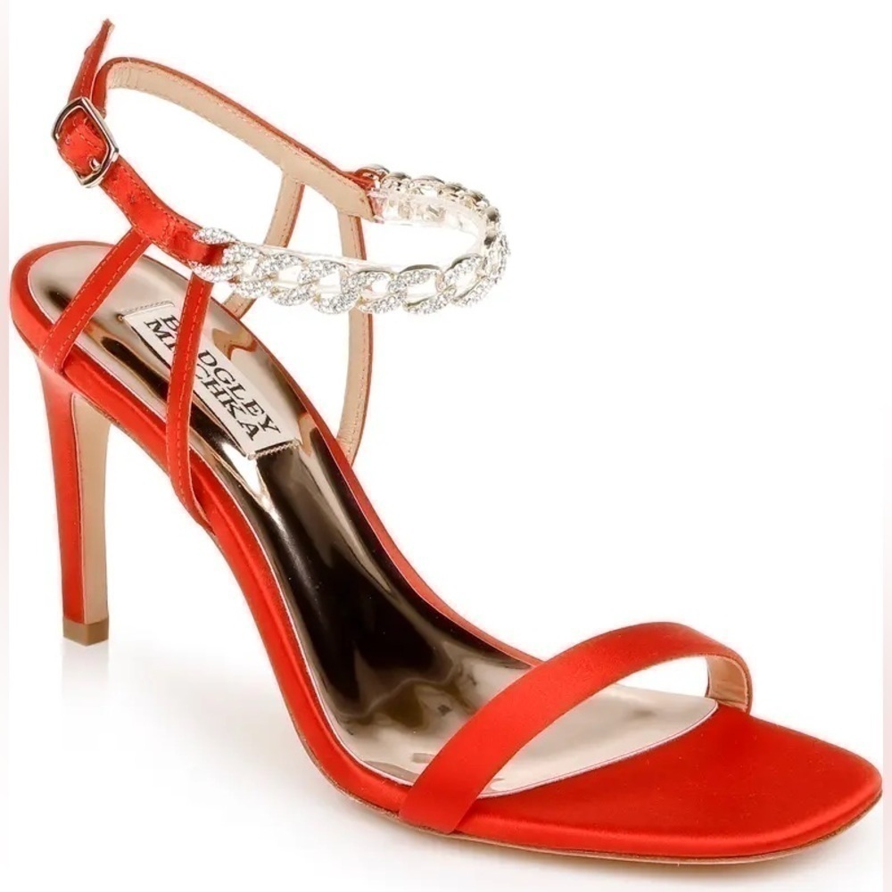 New Badgley Mischka Kai Ankle-Strap Sandal Red